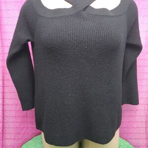 Chic Off-the-Shoulder Black Sweater